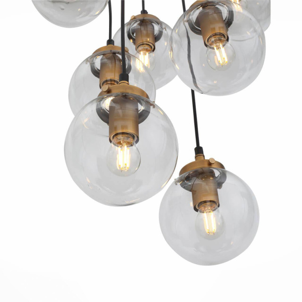 ST LUCE SL234.443.08 Люстра подвесная  Черный, Золото/Прозрачный E27 8*40W Купить ST LUCE SL234.443.08 Люстра подвесная  Черный, Золото/Прозрачный E27 8*40W