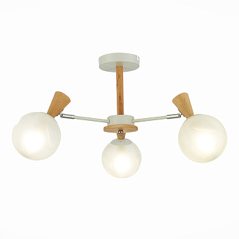 Evoluce SLE220702-03 Люстра потолочная Белый, Светлое дерево/Белый E14 3*40W