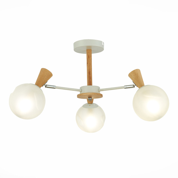 Evoluce SLE220702-03 Люстра потолочная Белый, Светлое дерево/Белый E14 3*40W