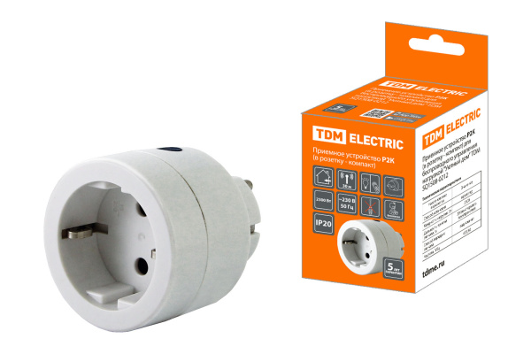 TDM Приемное устройство Р2К (в розетку - комп.) для беспроводного управления нагрузкой "Уютный дом" SQ1508-0212