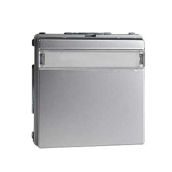 SE Merten Aquadesign Алюминий Розетка Schuko с крышкой и полем для надписи (MTN2312-7260)