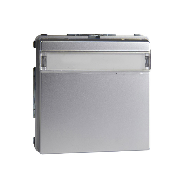 SE Merten Aquadesign Алюминий Розетка Schuko с крышкой и полем для надписи (MTN2312-7260)