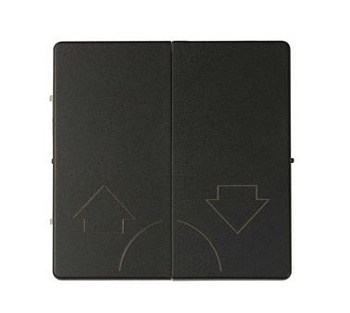 Simon S82 Concept Матовый черный, Клавиша двойная для выключателя жалюзи без блокировки и пиктограммой "стрелки" 8200029-098