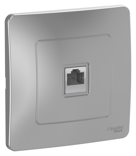 Купить Systeme Electric Blanca внутр Алюминий Розетка ТЛФ RJ11