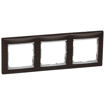 Legrand Valena Classic Темное дерево/Серебро Рамка 3-ая 696732