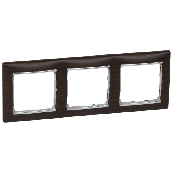 Legrand Valena Classic Темное дерево/Серебро Рамка 3-ая 696732