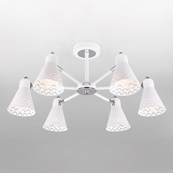 Eurosvet Потолочная люстра в стиле лофт 70100/6 белый a045147