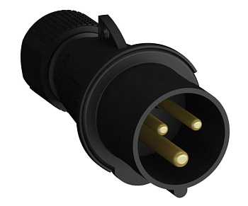 ABB Easy&Safe Вилка кабельная 216EP6B,16А,2P+E,IP44,6ч,черн 2CMA103579R1000