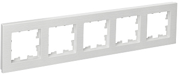 IEK BRITE DECOR Белый рифленый Рамка 5-м РУ-5-Бр