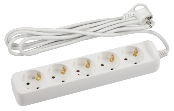 ЭРА Удлинитель электрический U-5e-5m-3x1,5 с заземлением 5 розеток 5м ПВС 3x1,5мм2 16А