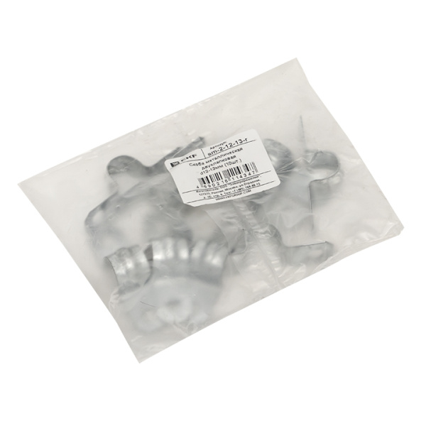 Купить EKF PROxima Скоба металлическая двухлапковая d12-13мм (10шт.)