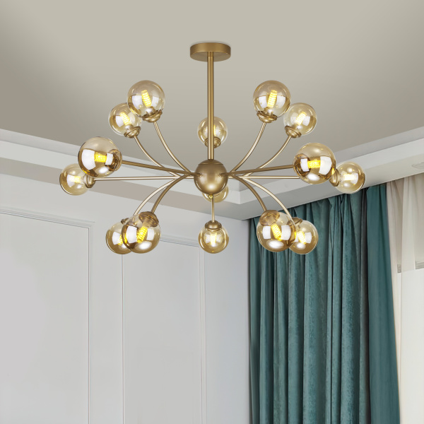 Купить Eurosvet Потолочная люстра со стеклянными плафонами 30180 матовое золото a057464