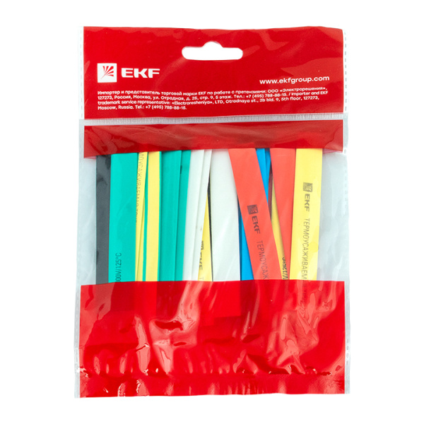 Купить EKF PROxima Термоусаживаемая трубка ТУТ нг 10/5 набор:7 цветов по 3шт. 100мм.
