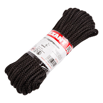 Шнур с сердечником 7мм 20м (черный) Rexant 77-1721-1