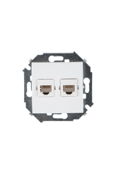 Купить Simon 15 Белая Розетка компьютерная 2-ая RJ45 кат.5е 1591593-030