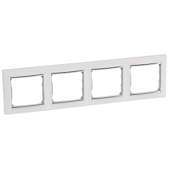 Legrand Valena Белый/Серебряный штрих Рамка 4-ая горизонт. 770494