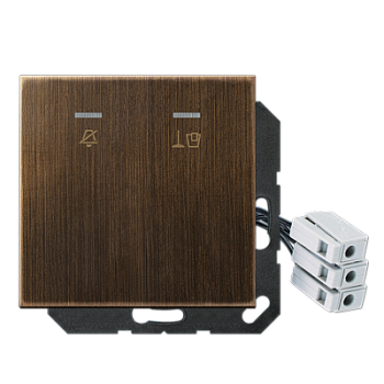 JUNG Накладка для внешнего DND-модуля с LED-лампами, 230 В, латунь Antik MECUKO5M230AT