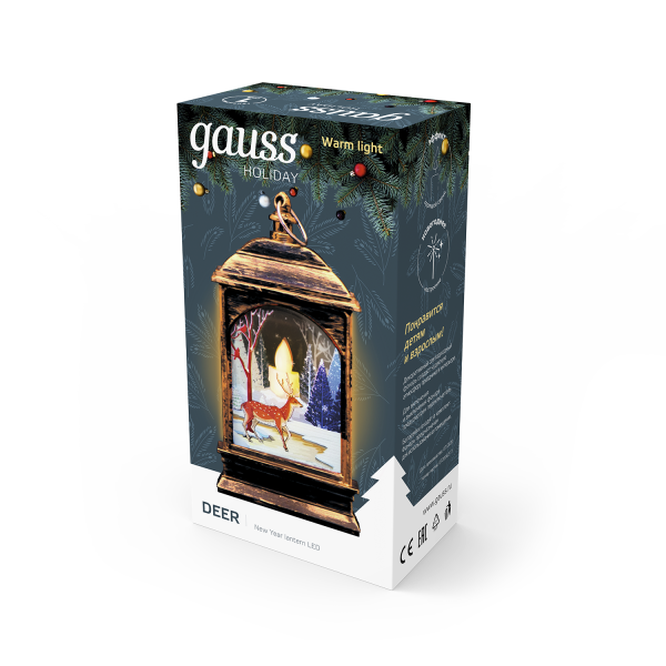 Gauss Фонарь новогодний светодиодный "Олененок" серия Holiday, ,1W, тёплый свет, бронзовый, батарейки в комплекте, HL031 Купить Gauss Фонарь новогодний светодиодный "Олененок" серия Holiday, ,1W, тёплый свет, бронзовый, батарейки в комплекте, HL031