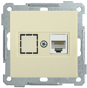 IEK РK10-1-Б Розетка компьютерная RJ45 Cat5e BOLERO кремовый EKB15-01-K33