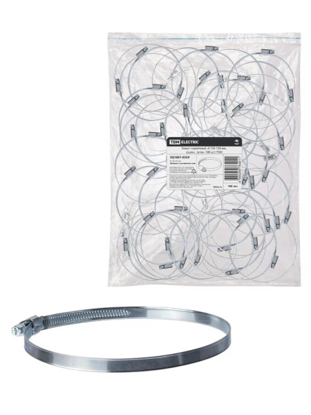 TDM Хомут червячный, d 130-150 мм, оцинк  (упак. 100 шт) SQ1807-0359