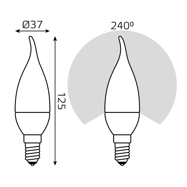 Купить Gauss Лампа Свеча на ветру 6.5W 550lm 4100K E14 LED 104101207