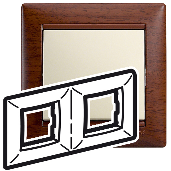 Legrand Valena Тонированное дерево Рамка 2-ая гориз 770312