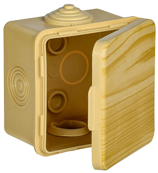 IEK Коробка расп. КМ 65х65х50мм о/к IP54 4 вв. сосна