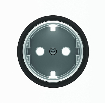 ABB SKY Moon Накладка для розетки SCHUKO с плоской поверхностью, кольцо "чёрное стекло" 2CLA868890A1501
