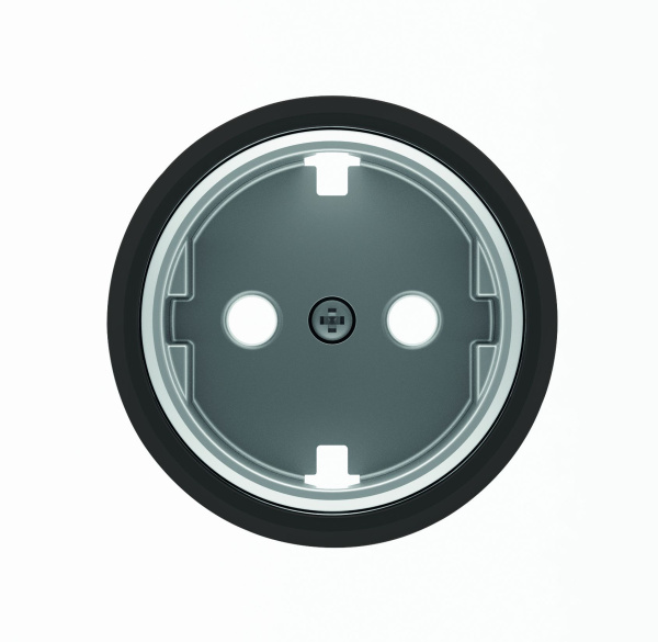 ABB SKY Moon Накладка для розетки SCHUKO с плоской поверхностью, кольцо "чёрное стекло" 2CLA868890A1501