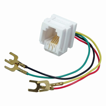 Гнездо 6P-4C с проводами 82мм пластик 623K Rexant 05-1111