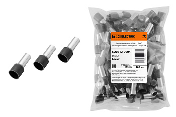 TDM Наконечник-гильза Е6012 6мм2 с изолированным фланцем (100шт) SQ0512-0004