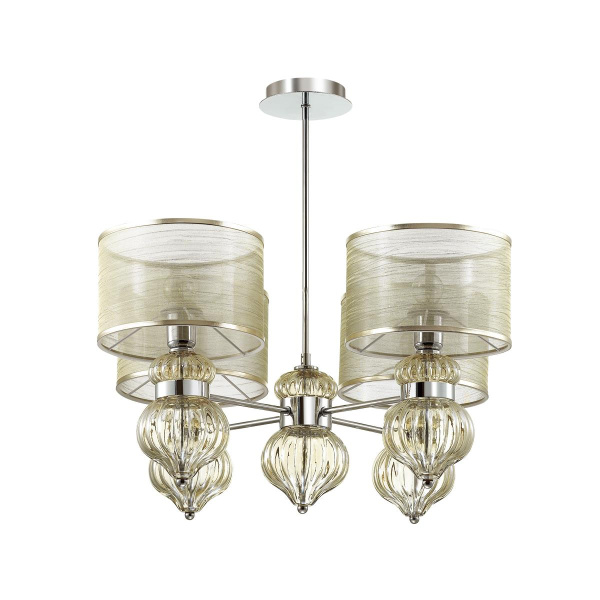 Odeon Light 4687/4 ODL20 500 хром/"шампань"/бежевый  Люстра E27 4*40W 220V LILIT