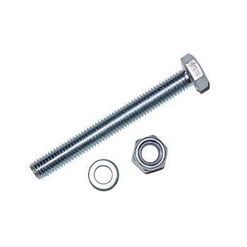 Tech-Krep Болт DIN933 с шестигранной головкой оцинк. М8х150 + гайка + шайба (2 шт) - пакет 136914