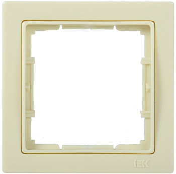 IEK РУ-1-БК Рамка одноместная квадратная BOLERO Q1 кремовый EMB12-K33-Q1