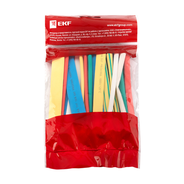 Купить EKF PROxima Набор ТУТ нг: 7 цветов по 5шт. Разного диаметра (4/2; 6/3; 8/4; 10/5; 12/6) 100мм.