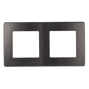 ЭРА Рамка для розеток и выключателей Серия 12 12-5102-12 на 2 поста, Сатин, графит