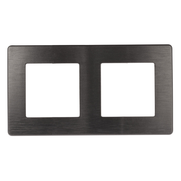 ЭРА Рамка для розеток и выключателей Серия 12 12-5102-12 на 2 поста, Сатин, графит