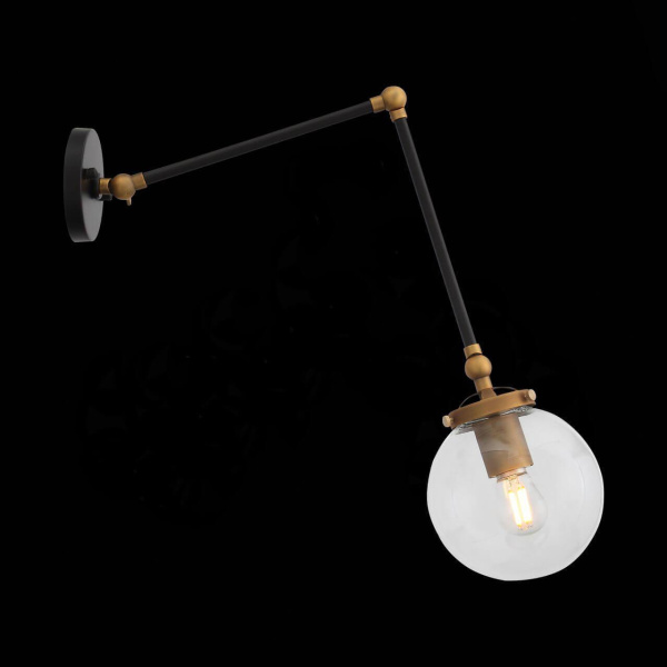 ST LUCE SL234.421.01 Бра  Черный, Золото/Прозрачный E27 1*40W Купить ST LUCE SL234.421.01 Бра  Черный, Золото/Прозрачный E27 1*40W