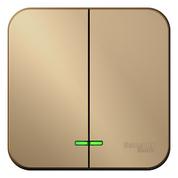 Systeme Electric Blanca наруж Титан Выключатель 2-клавишный с подсветкой, 10А, 250B