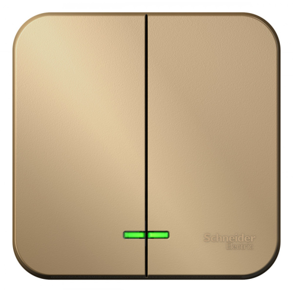 Systeme Electric Blanca наруж Титан Выключатель 2-клавишный с подсветкой, 10А, 250B