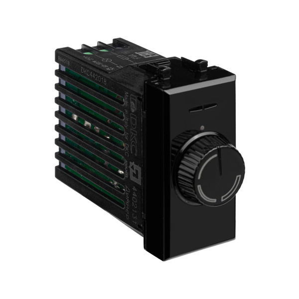 Купить DKC Диммер поворотный модульный, "Avanti", "Черный квадрат", 1 модуль