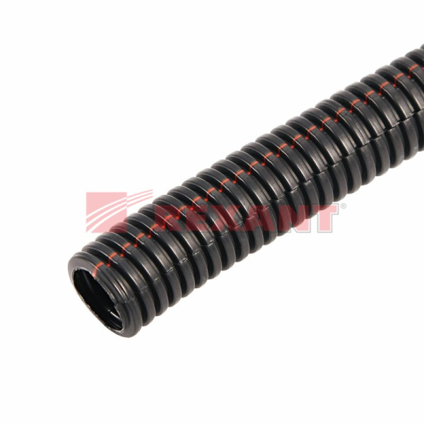 Труба автомобильная гофрированная НЕГОРЮЧАЯ 4,6 мм ПП 100 м разрезная Rexant 15-0501