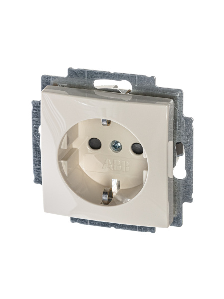 ABB BJB Basic 55 Беж Розетка с/з с защитными шторками 2CKA002013A5279