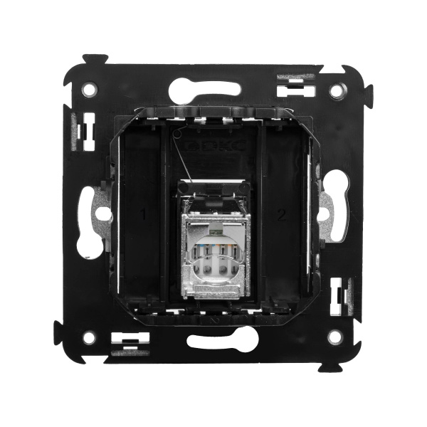 Купить DKC Компьютерная розетка RJ-45 в стену, кат.5e одинарнаяэкранированная,"Avanti", "Черный матовый"