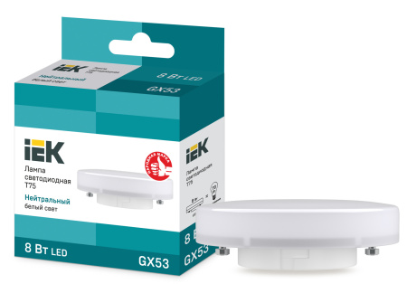IEK Лампа светодиодная ECO T75 таблетка 8Вт 230В 4000К GX53 LLE-T80-8-230-40-GX53