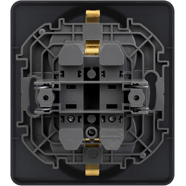 Купить Legrand INSPIRIA Антрацит Розетка 2 x 2К+З - немецкий стандарт - 16 А - 250 В 673753