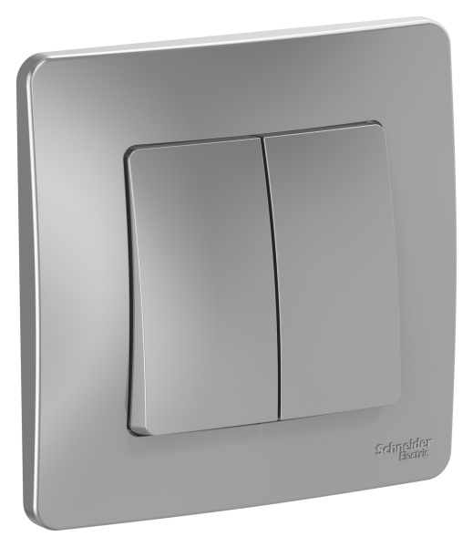 Купить Systeme Electric Blanca внутр Алюминий Выключатель 2-клавишный, 10А, 250B