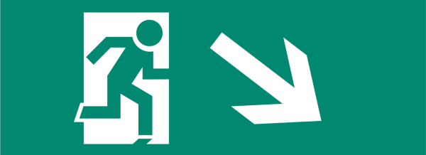 ФАZA Наклейка S4 для ДСА-503 328*119 "Направление к эвакуационному выходу направо вниз" .5035164