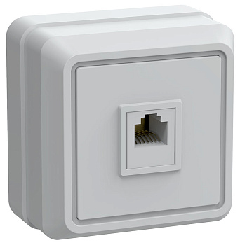 IEK OKTAVA РТ20-ОБ Розетка 1местн. телеф. (белый)