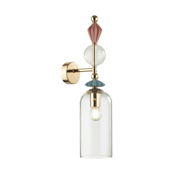 Купить Odeon Light 4855/1WA CLASSIC ODL_EX21 золото/раноцветн./керамика/стекло Бра E14 1*40W BIZET